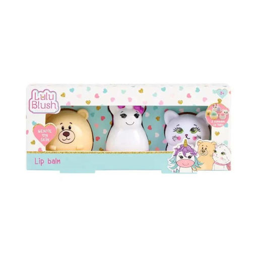 Picture of LULU BLUSH - LIP BALM CHICK UNICORN CAT 3 PACK